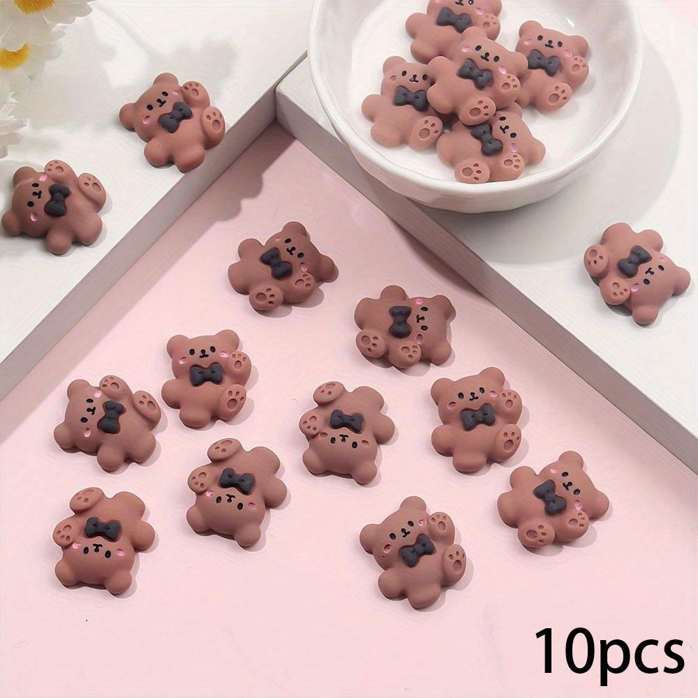 

7/15/31 шт смоляные животные медведи украшения аксессуары бурый медведь плоские бусины DIY аксессуары украшения пляжный отдых 10pcs