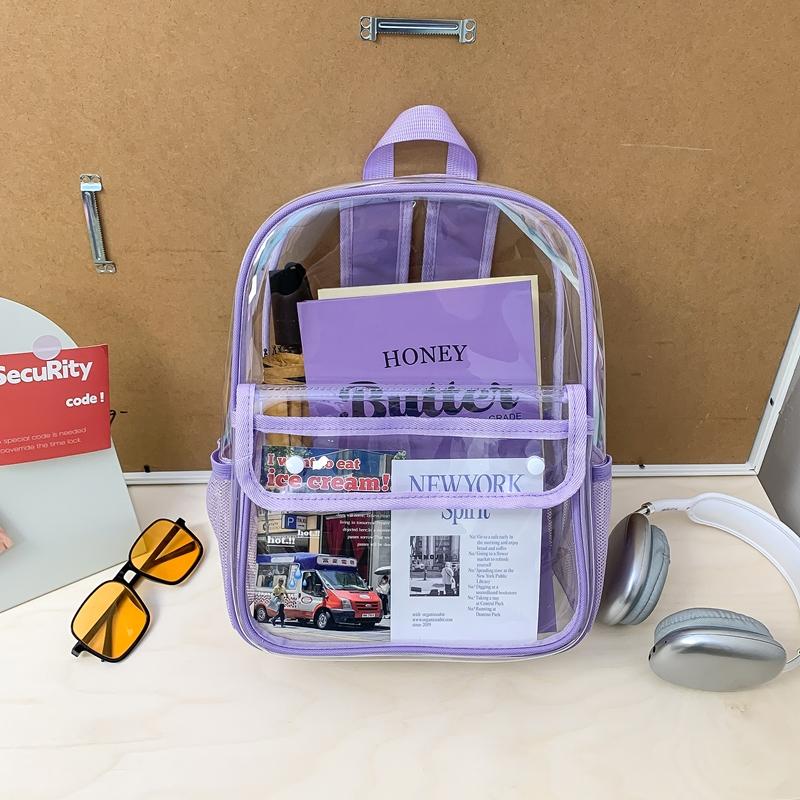 Transparent Exquisite PVC Fashion Backpacks Waterproof Durable Daily Commute School Bags hot sale Students Versatile Backpacks