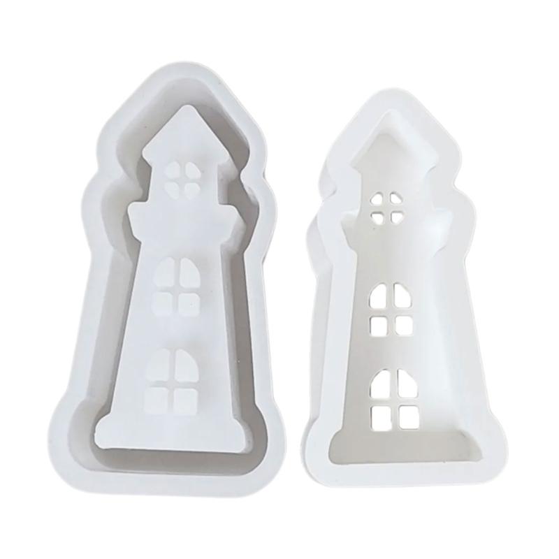 Lighthouse Silicone Candle Stand Molds for Candlestick Tealight Holder Gypsum Decoration Epoxy Resin Silicone Molds 1