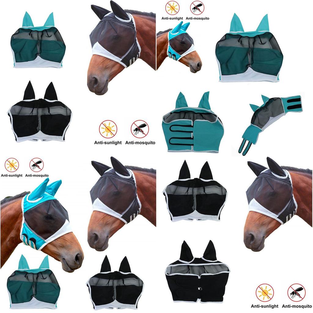 Mückenschutz-Pferdekopfmaske mit atmungsaktivem Netz und Klettverschluss für optimalen Schutz