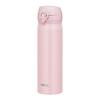 Thermos Water Bottle, Vacuum Insulated Mobile Mug, 500ml, Mauve Pink, Removable Spout for Easy Cleaning, Lightweight Type, One-Touch Open, Stainless