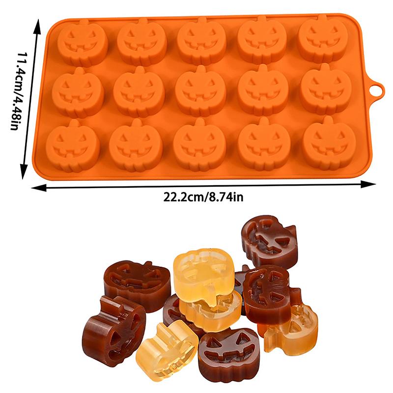 

2 шт. силиконовая форма для тыквы на Хэллоуин, шоколадное печенье, конфеты, инструменты для выпечки на Хэллоуин, форма для льда оранжевый