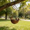 Yangyizhi Outdoor Hanging Bird Feeder, Garden Metal Feeder with Curled Hook, Decorative Wild for On Tree Branches Balcony Porch