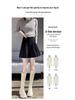 Women's High-Waist A-Line Black Wool Shorts - Autumn/Winter Loose Wide-Leg Booty Shorts, Thin Apricot