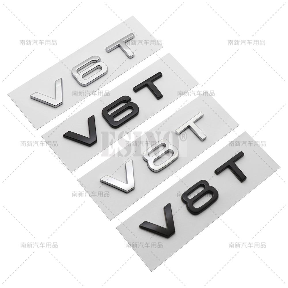 2026 Car Styling V6T V8T 3D ABS Chrome Emblem Car Badge Sticker Decal Auto Accessory for Audi A6 A7 A8 S4 S5 S6 S7 S8 RS4 RS5 RS6 RS7
