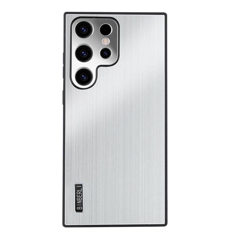 Samsung S25U Brushed Metal S24FE/S24U/S23U Phone Case - Cross-Border Applicable, Half-Pack Protective Case
