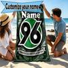 Custom Name Personalized Hannover 96 Football Print Beach Towel, for Trip Camping Beach Party Home Decor, Birthday Gift for Family & Friends