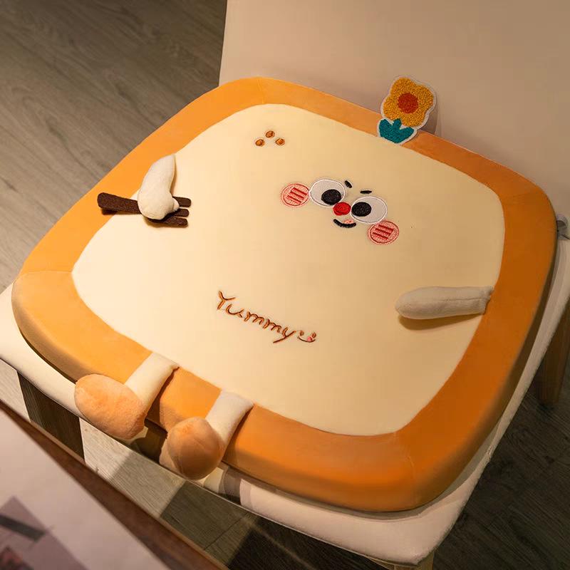 

Мультяшный тост хлеб латексная подушка для сиденья и спинки для офисного кресла - женская подушка комфорта. Small 38*35cm 0.35kg