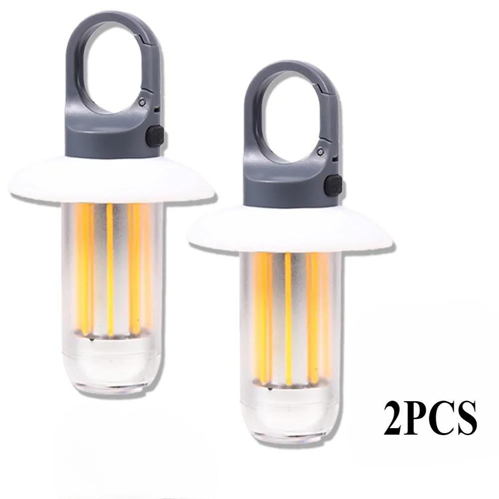 Hanging Lantern Camping Atmosphere Light USB Rechargeable Flashlight Warm White Dual-Light Light for Climbing Hiking Tent Lamp