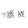 Square Crystal Studs Earrings Men Vintage Simple 4 Claws AAA+ Cubic Zirconia Hiphop Accessories Gold Ear Jewelry OHE147