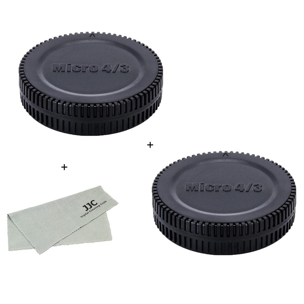 2 Pairs JJC Olympus Panasonic Mount Rear Lens Cap Body Cap for Olympus IV III III Panasonic Lumix M4/3 + OM-3, OM-1 II, OM-1, OM-5, E-M10 II, E-M5