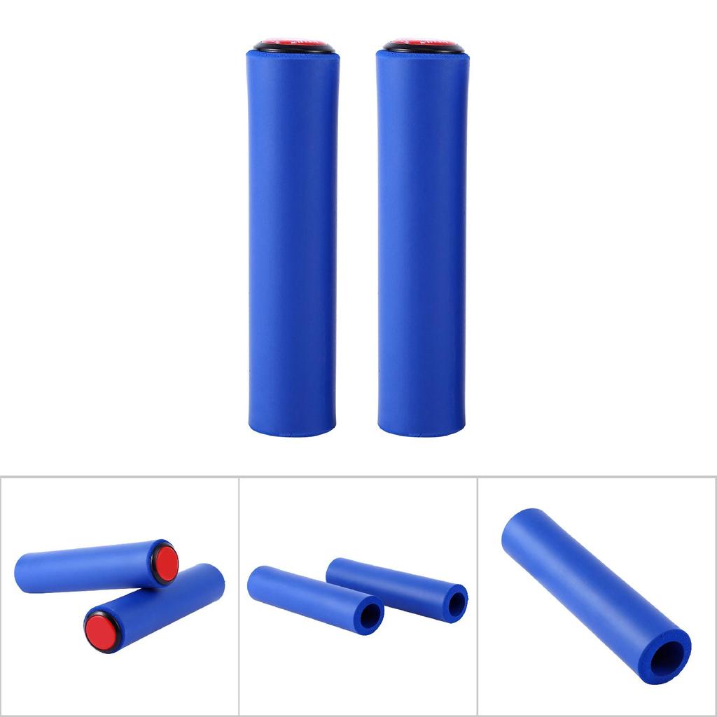 2pcs Blue Comfortable Bike Handle Cov  Grip Fits For 18mm Diamet  Hanldebar(blue)