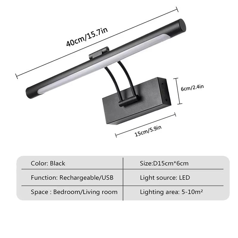 Modern LED Wall Lamp Touch Switch Dimming Rechargeable For Bedroom Bathroom Living Room Dining Room Indoor Lighting Room Decor