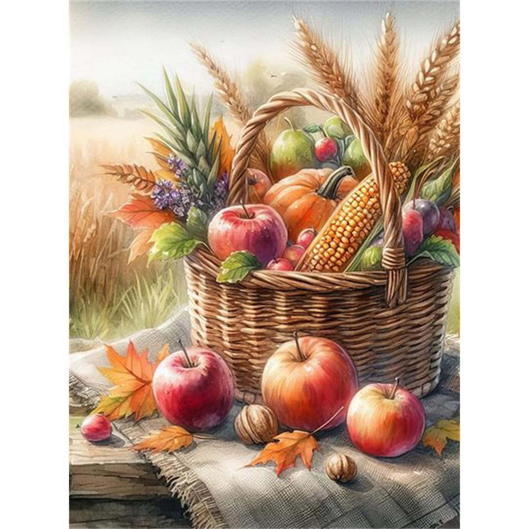 

Алмазная картина Фрукты Цветы Вышивка крестом Вышивка Кухня Пейзаж Мозаика Круглая дрель Картина Стразы Подарок Round 50x70cm