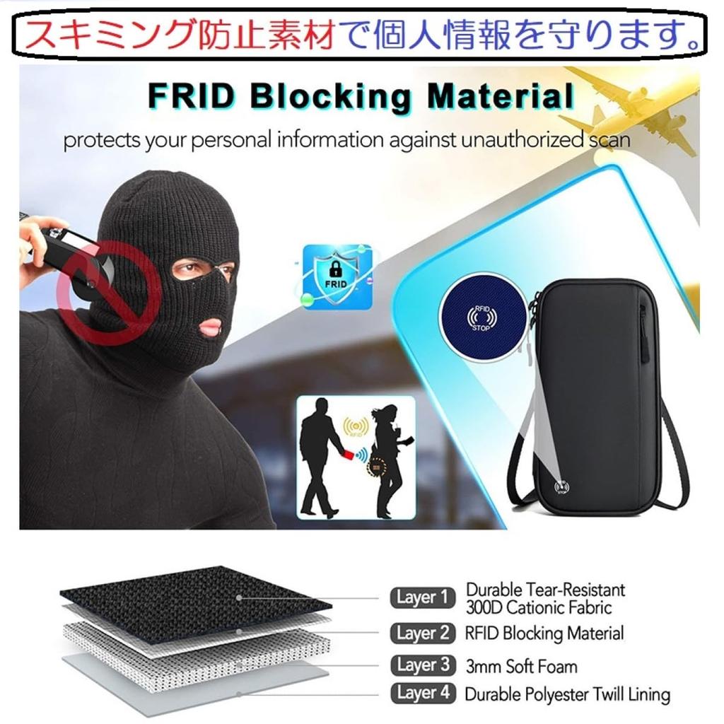 Others Passport Neck Passport Security Travel Card and V.W.V & Case, Strap, Anti-Skimming, Cover, Pouch, Pouch, Anti-Pickpocket Wallet, Slots, Men's