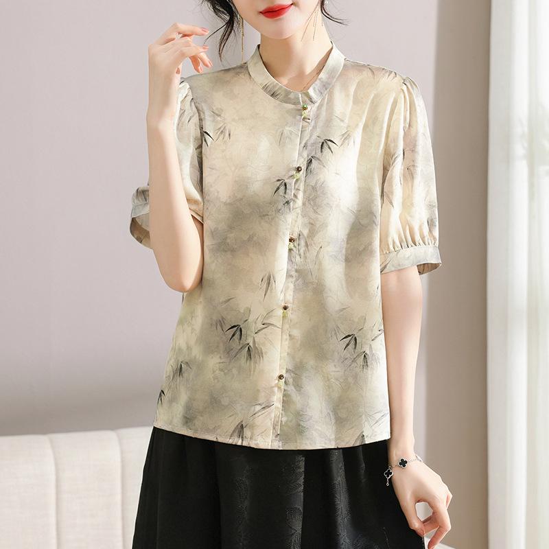 Petite Chiffon Summer Shirt for Women 50+ (2026 Fashion) 4XL серый