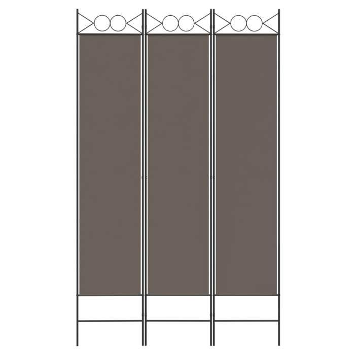 350148 vidaXL Cloison de séparation 3 panneaux Anthracite 120x200 cm Tissu