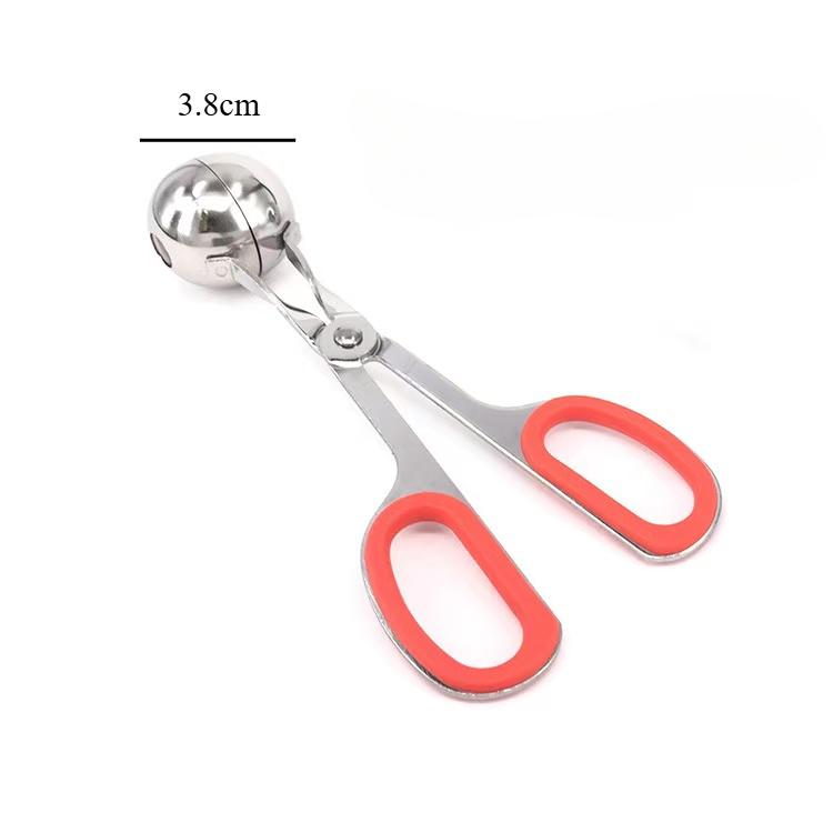 

None-Stick Meatball Maker with Detachable Anti-Slip Handles, Stainless Steel Meat Baller Tongsfor Kitchen (3.8&4.5cm) 3.8cm червоний