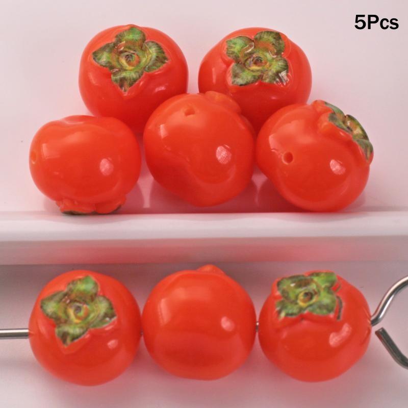 3D Simulated Fruit Resin Pendants 5Pcs Fun Fruit Charms for DIY Party Favors Earring Bracelet Jewelry Making Crafts