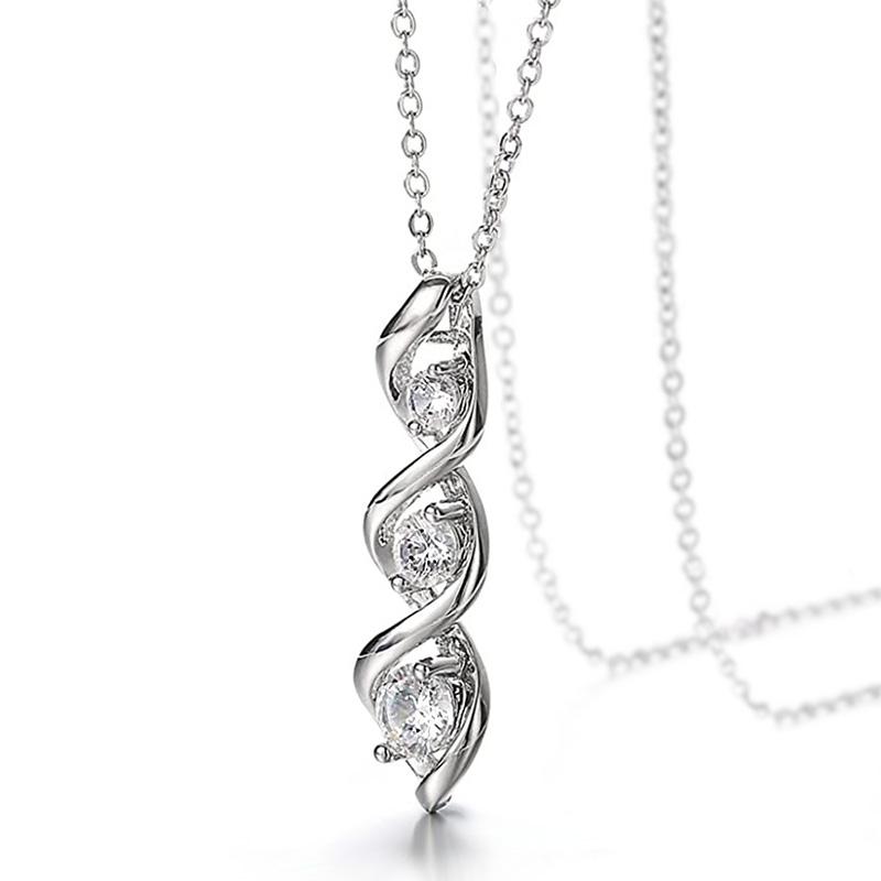 

Huitan Chic Trendy Bright Zirconia Pendant Necklace Women Wedding Ceremony Accessories Fashion Temperament Jewelry Drop Shipping 45cm