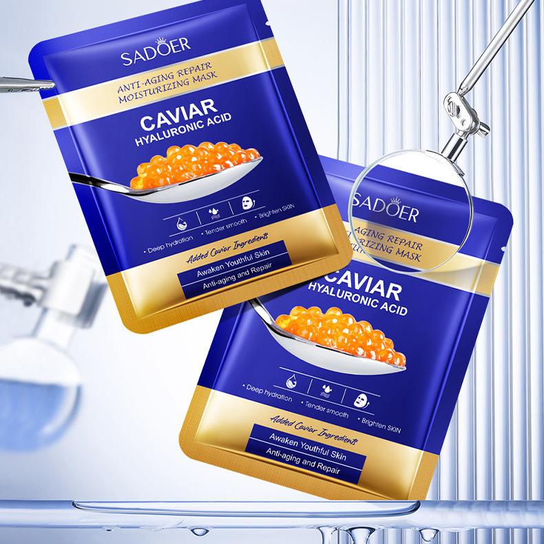 Kaviar Anti-Falten-Reparaturmaske 25g SADOER Hyaluronsäure Feuchtigkeitsmaske