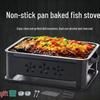 Rectangular Stainless Steel Roast Fish Pan & Charcoal Stove Set