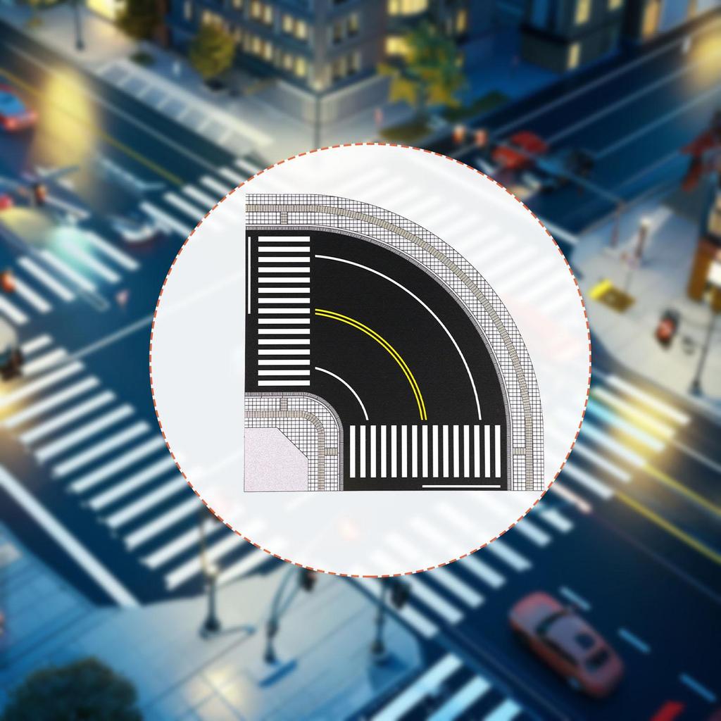 1/64 Miniatur asphaltierte Fahrbahn Modell HO-Maßstab Straßenkollektionen Simulierte Stadtkulisse Ornament für