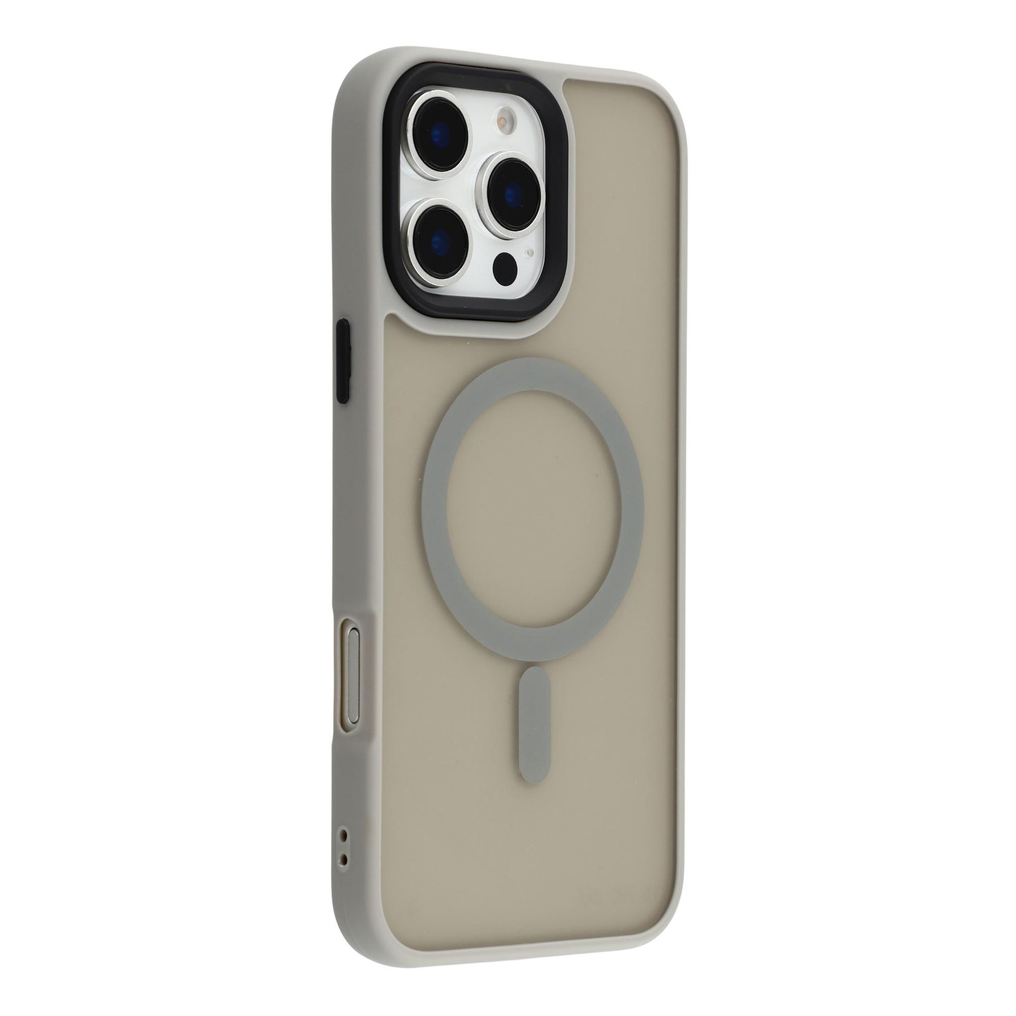 

For iPhone 16 Pro Case Compatible with MagSafe Skin-Touch PC+TPU Phone Cover Titanium Grey