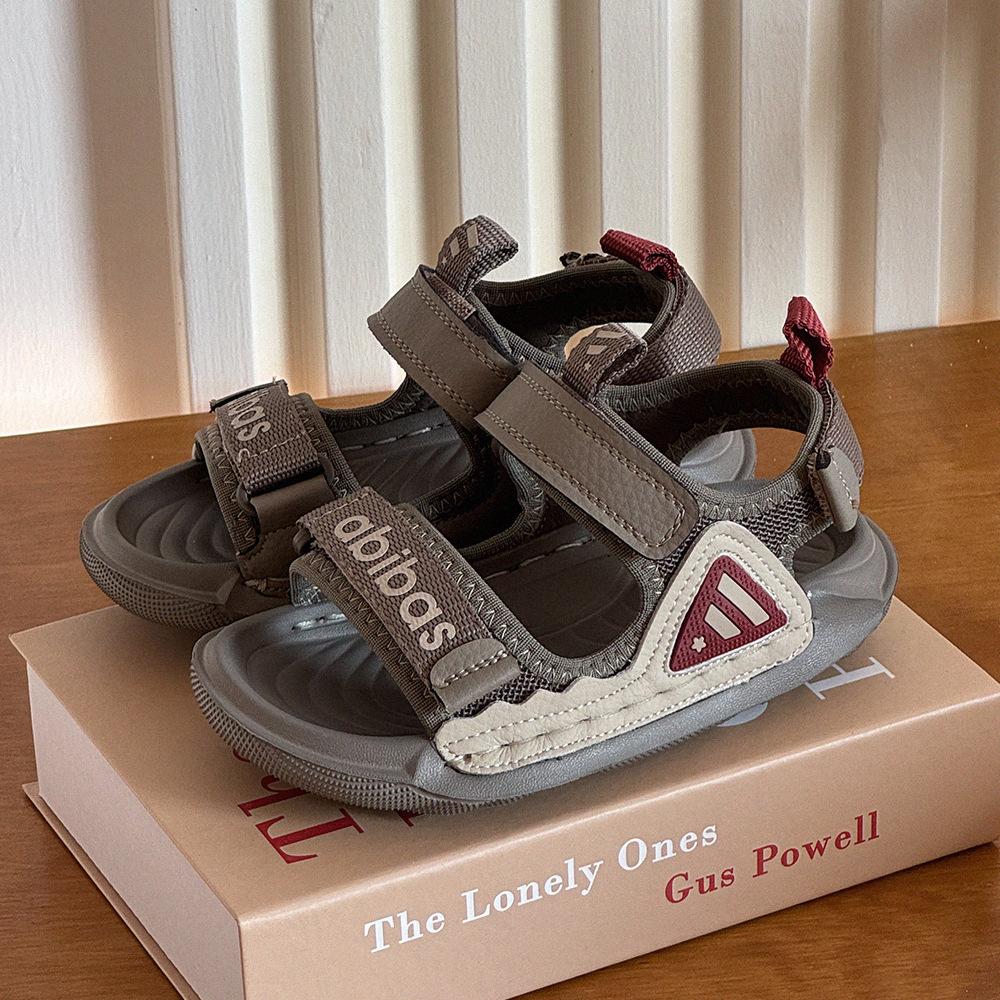 

Children s sandals 2025 summer new boys beach shoes soft-soled breathable girls shoes medium and older children s casual sports shoes 37 хаки