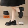 ZHR Women's British Style Platform Chunky Heel Loafers