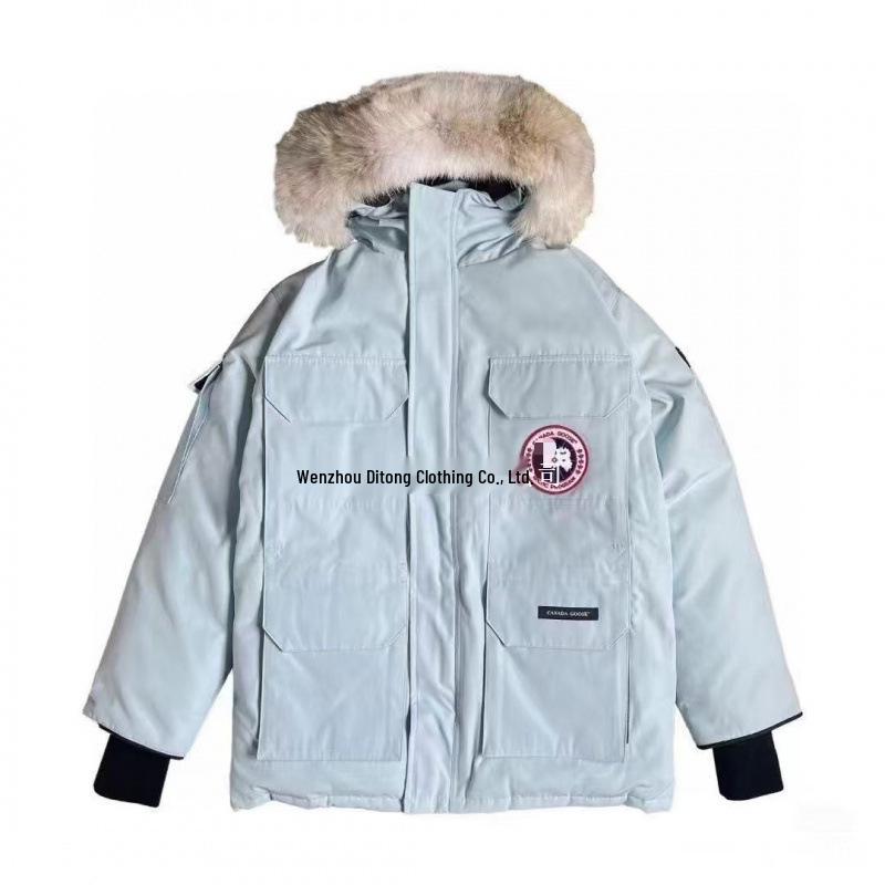 Unisex Expedition Down Jacket Model 08 with Wolf Fur Hood