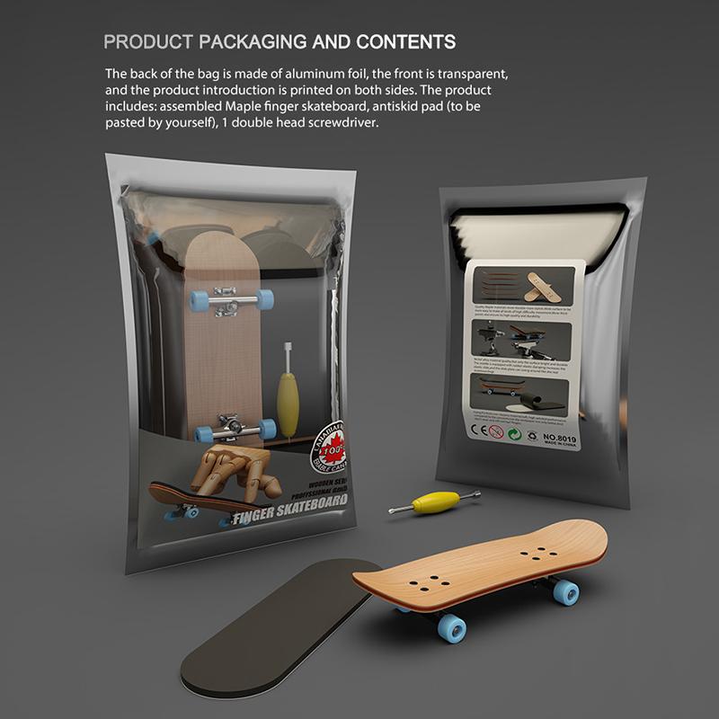 1Set Finger Skateboard Wooden Fingerboard Toy Professional Stents Fingers Skate Set Novelty Children Christmas Gift Puzzle Toy