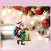 Santa Festive Acrylic Car Accessory Holiday Theme Vehicle Decoration Pendant
