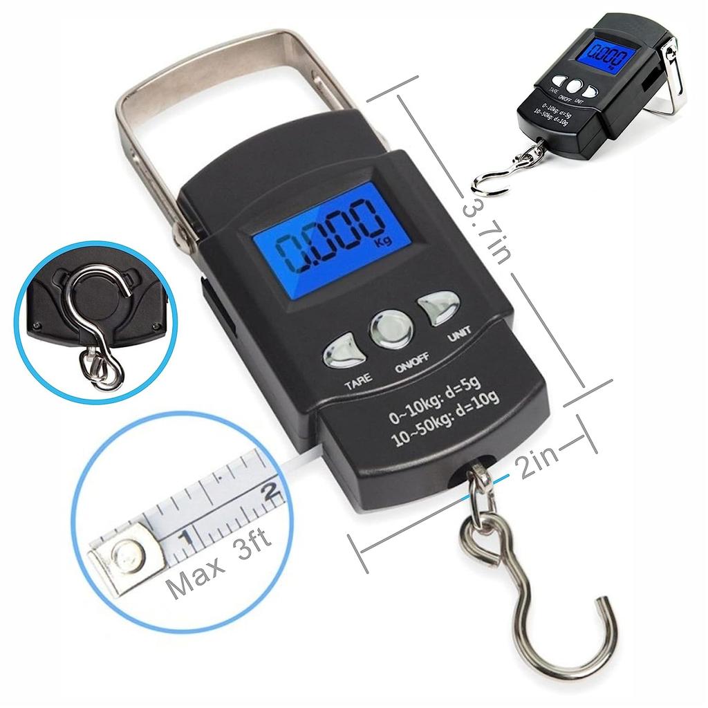 5Pcs/set Fishing Lip Gripper Handheld Digital Electronic Fish Scale 45kg, Hook Remover Lanyards Tools Kit, Ice Fishing Gear Gift