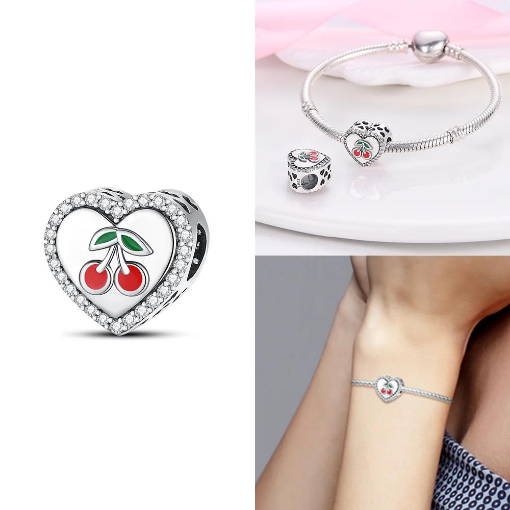 Oryginalne Miedziane Cyrkoniowe Koraliki w Kształcie Serca Kolorowy Kwiatek Kokarda Zawieszka Charms Pasuje do Bransoletki Naszyjnika DIY Wykwintna Biżuteria Prezent