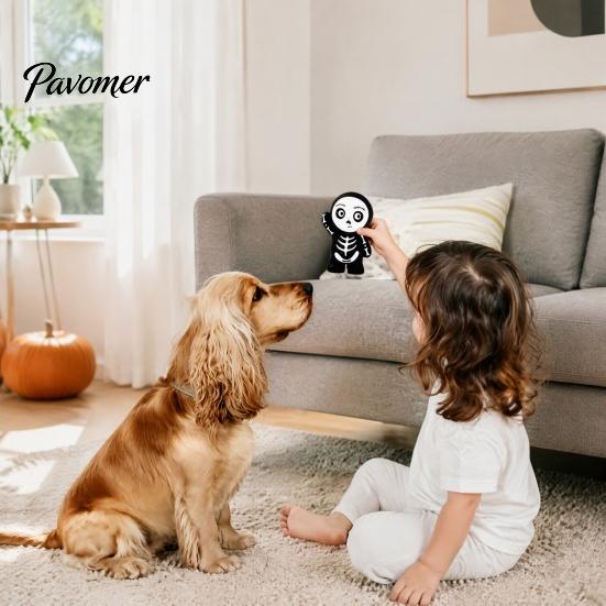 Latex Dog Toys for Aggressive Chewers Skeleton Toy, Halloween Squeaky Chew Mummy Safe Odorless Pet Chewing Bat Shapes, Interactive Toy Anxiety Relief