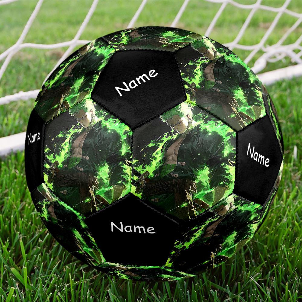 Custom Name Roronoa Zoro Theme Size 5 Soccer Ball, Suitable for Both Indoor and Outdoor Matches, a Gift Suitable for Everyone.