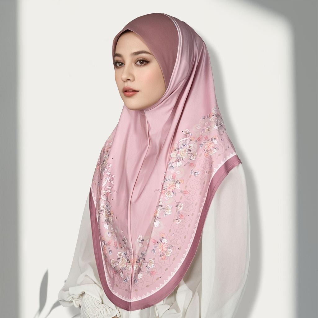 Muslim Hijabs Women Head Wrap Square Scarf Floral Print Turban Cap