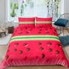 3D Watermelon Duvet Cover Set Kids Boys Girls,Delicious Fruit Print Bedding Set Watermelon Seeds Cool Summer Comforter Cover Set