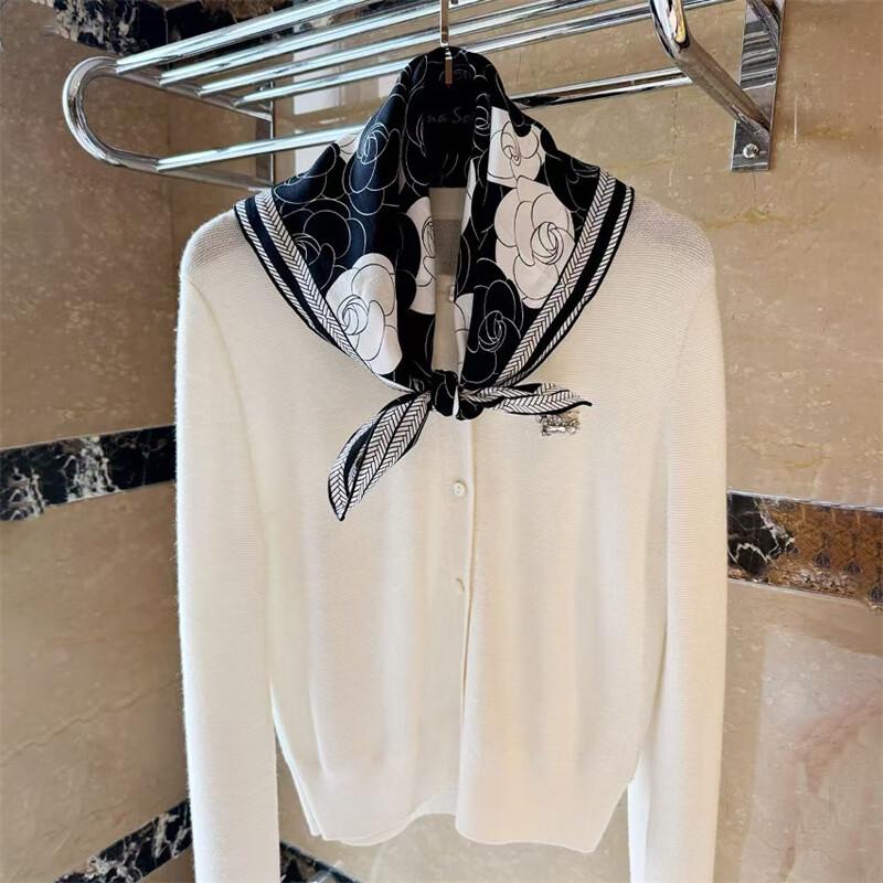 NINA SOLOR Lightweight Camellia Silk Scarf