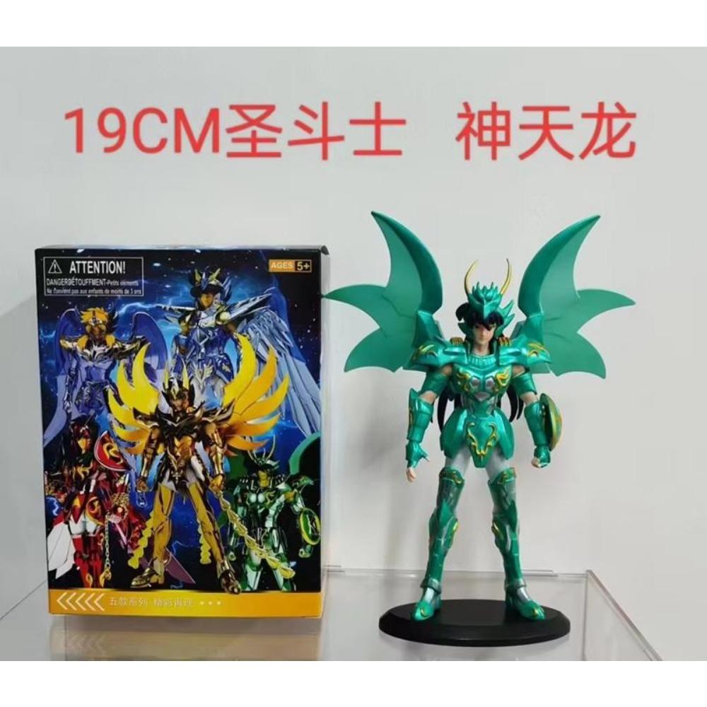 19CM Anime Figure Phoenix Ikki Hyoga Seiya Shiryu Standing Armor Model Children's Toys PVC Box Desktop Collection Decoration
