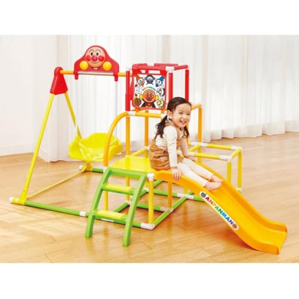 Agatsuma (AGATSUMA) Anpanman Uchinoko Gensai Easy Folding Swing Park DX Yellow Target Age 2 to 5