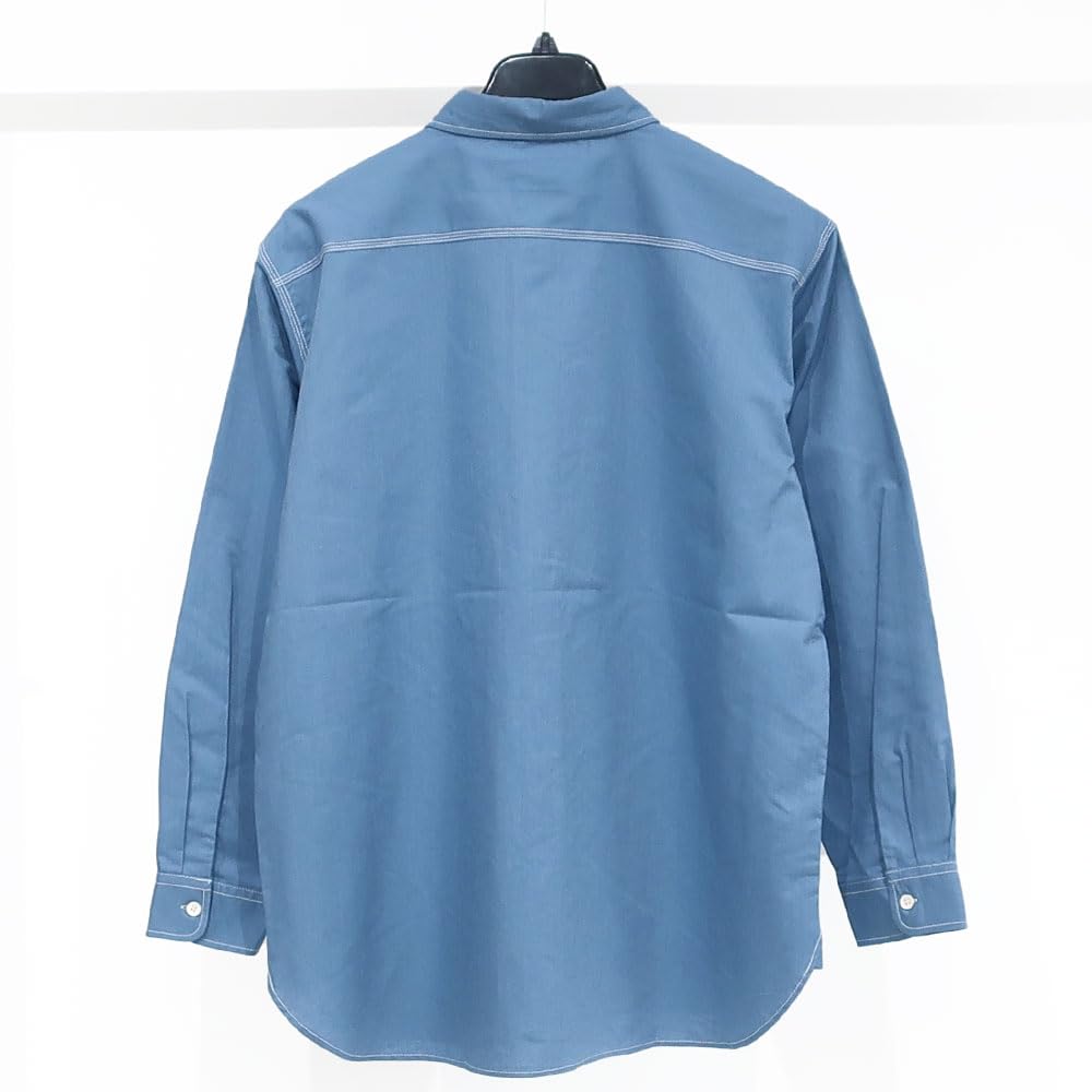 Men's Plus Size Dickies Work Shirt, Oxford Chambray Stripe Hickory, Sizes 3L, 4L, 5L, XXL, XXXL, 10001806 (JP, Alphabet, 5L, COBALT)