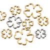 20pcs Flowers Stainless Steel Pendants Gold Color Four Leaf Clover Charms Hollow Bezels for Resin Frame Mold Jewelry Making DIY