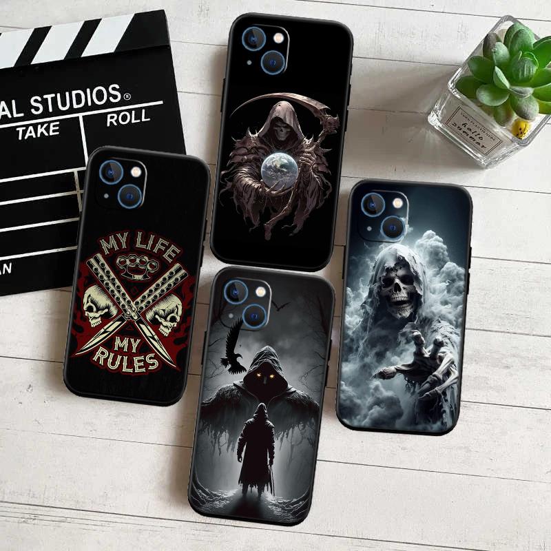 Grim Reaper Skull Phone Case for Samsung Galaxy A11 A12 A13 A15 A52S A53 A55 A56 A70 A71 A72 A73 F06 F16 F56 S10 Plus S10e