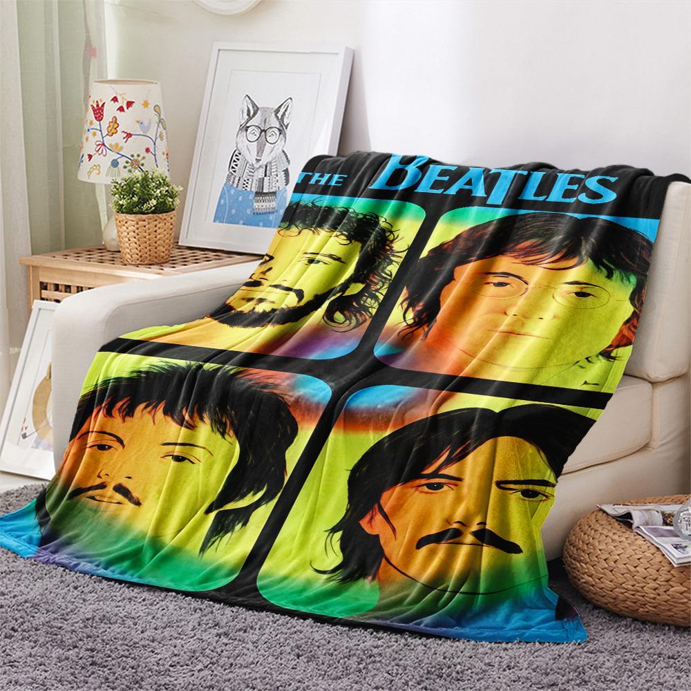 1PC Famous rock band Print FlAannel Blanket, High quality Comfortable for All Seasons, Home Decor, Warmth and Comfort