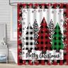 Merry Christmas /Santa Claus/Shower Curtains Holiday Farmhouse Home Fabric Bath Curtain Bathroom Decor/cow Print Blanket