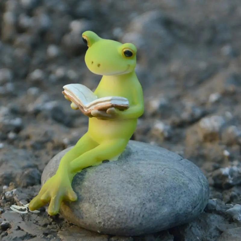 Crafts Statues Small Frogs Small Figurines Multi-headed Miniature Landscape Fairy Garden Decoration Interior Decoration