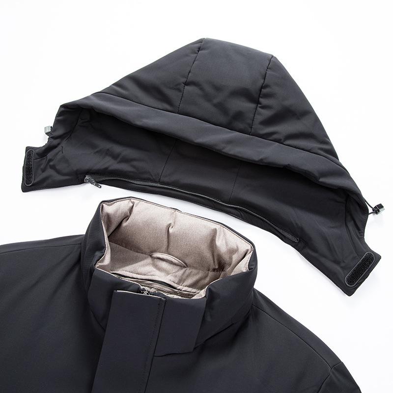 Giacca in Piuma d'Oca Leggera Lusso Uomo Piumino Bianco d'Oca Imbottitura Rimovibile Giacca a Piumino Casual da Business per Mezza Età