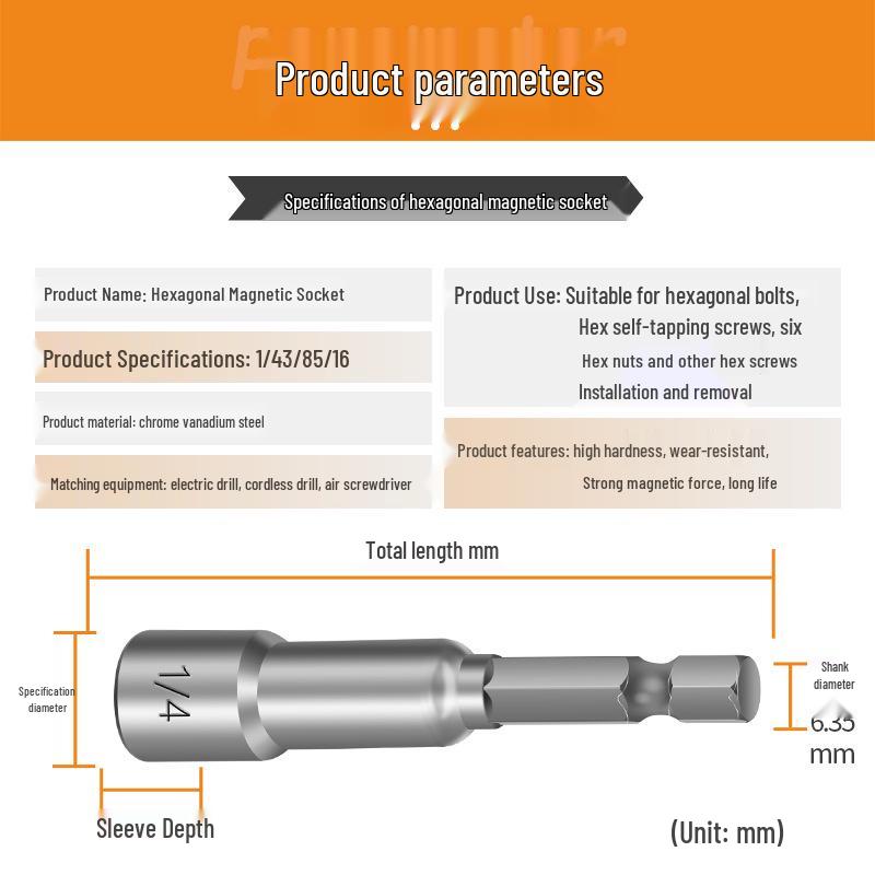 Imperial Magnetic Air Wrench 1/4" with 3/8" Hex Socket Head